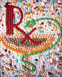Rx Art Prescription is an artwork made out of medicine by Princeton based artist Faraz Khan.